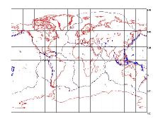 Map showing worldwide distribution of aarthquakes